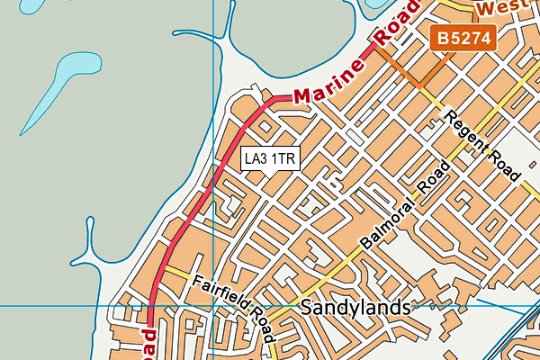 LA3 1TR map - OS VectorMap District (Ordnance Survey)