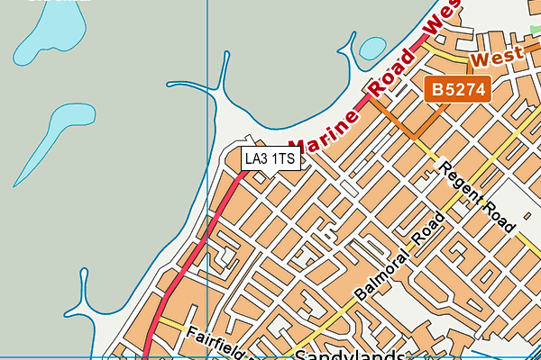 LA3 1TS map - OS VectorMap District (Ordnance Survey)
