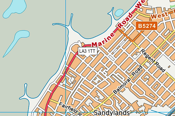 LA3 1TT map - OS VectorMap District (Ordnance Survey)