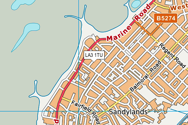 LA3 1TU map - OS VectorMap District (Ordnance Survey)