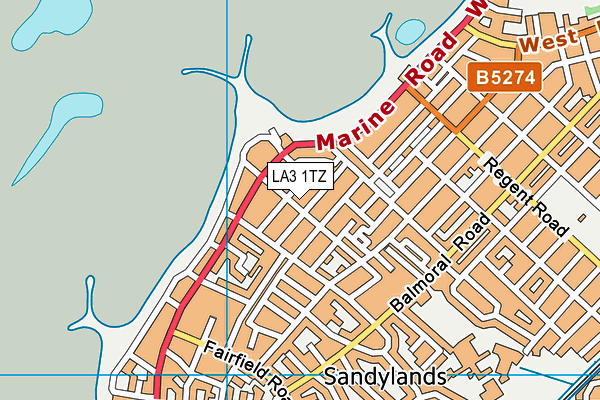 LA3 1TZ map - OS VectorMap District (Ordnance Survey)