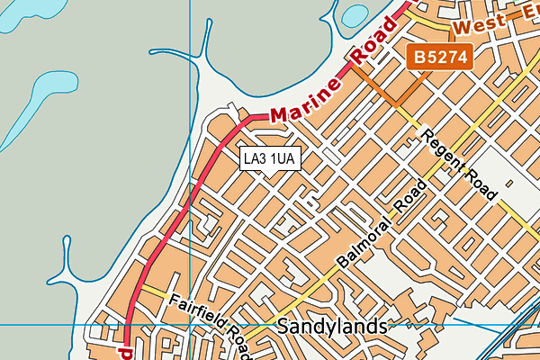 LA3 1UA map - OS VectorMap District (Ordnance Survey)
