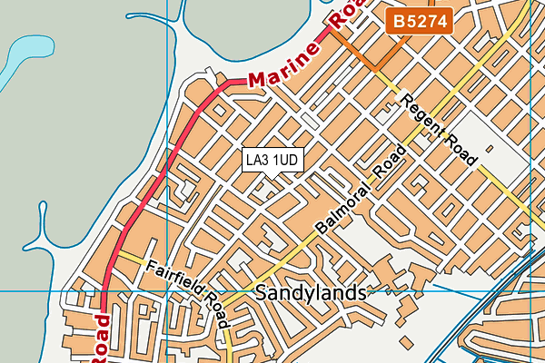 LA3 1UD map - OS VectorMap District (Ordnance Survey)