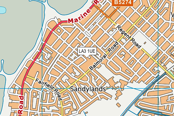 LA3 1UE map - OS VectorMap District (Ordnance Survey)