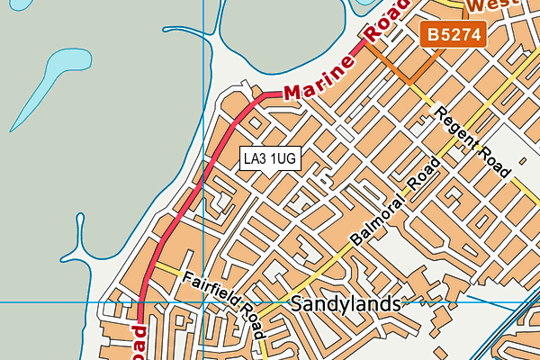 LA3 1UG map - OS VectorMap District (Ordnance Survey)