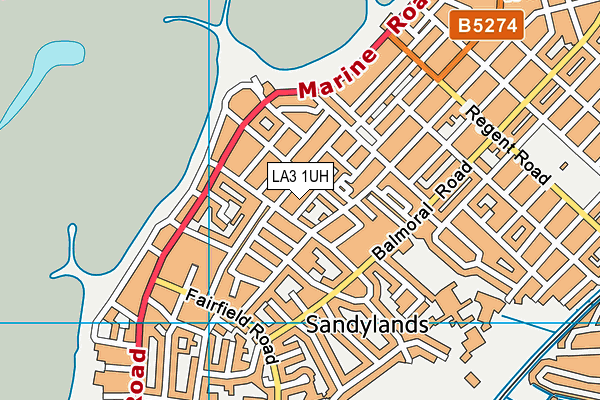 LA3 1UH map - OS VectorMap District (Ordnance Survey)