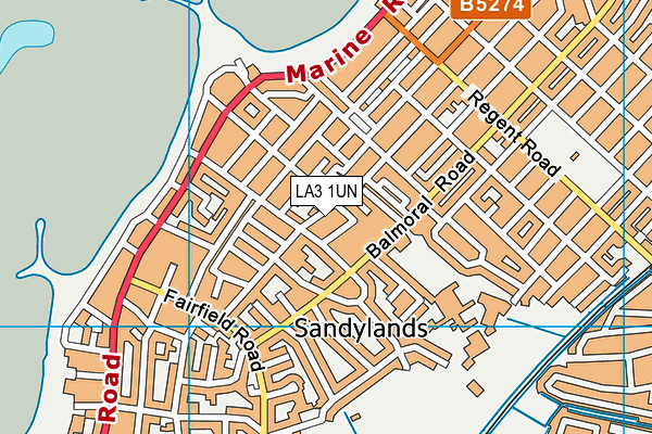 LA3 1UN map - OS VectorMap District (Ordnance Survey)
