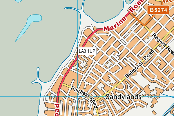 LA3 1UP map - OS VectorMap District (Ordnance Survey)