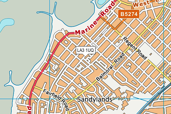 LA3 1UQ map - OS VectorMap District (Ordnance Survey)