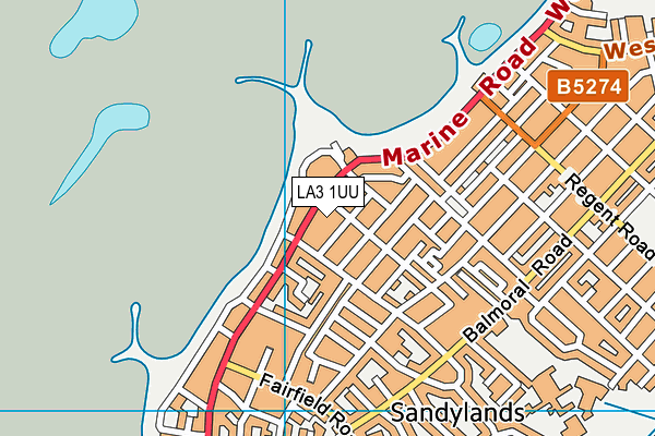 LA3 1UU map - OS VectorMap District (Ordnance Survey)