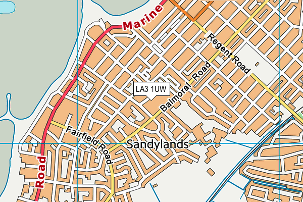 LA3 1UW map - OS VectorMap District (Ordnance Survey)