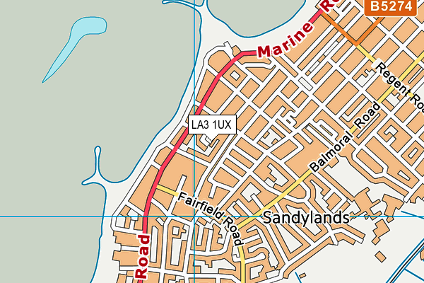 LA3 1UX map - OS VectorMap District (Ordnance Survey)