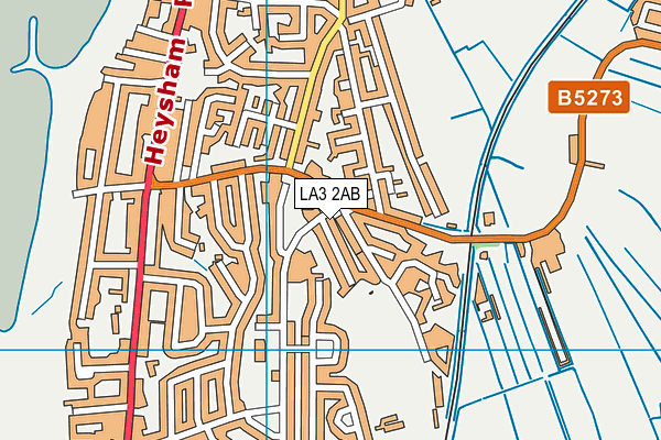 LA3 2AB map - OS VectorMap District (Ordnance Survey)
