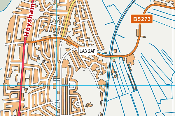 LA3 2AF map - OS VectorMap District (Ordnance Survey)