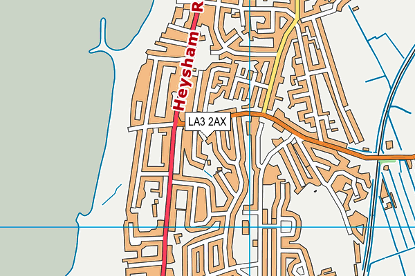 LA3 2AX map - OS VectorMap District (Ordnance Survey)