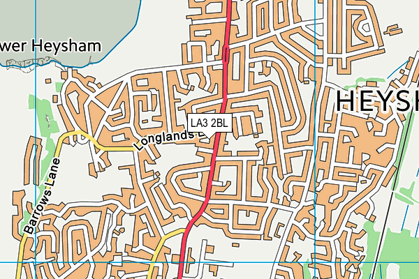 LA3 2BL map - OS VectorMap District (Ordnance Survey)