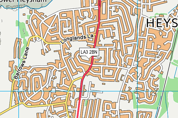 LA3 2BN map - OS VectorMap District (Ordnance Survey)