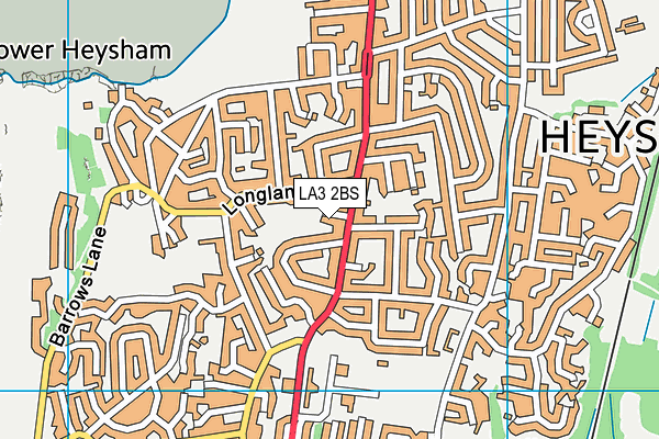 LA3 2BS map - OS VectorMap District (Ordnance Survey)