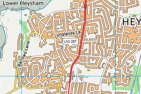 LA3 2BT map - OS VectorMap District (Ordnance Survey)