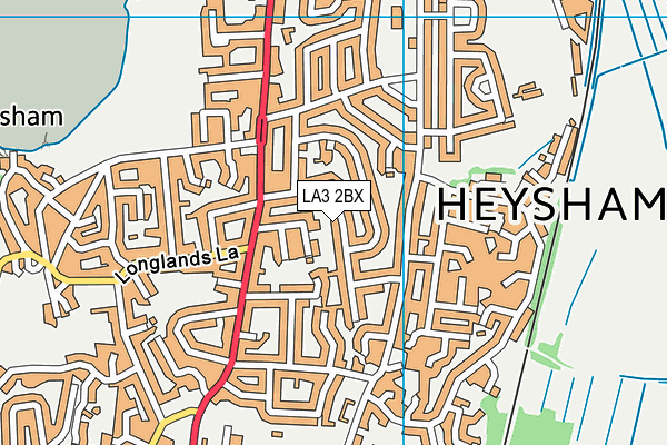 LA3 2BX map - OS VectorMap District (Ordnance Survey)