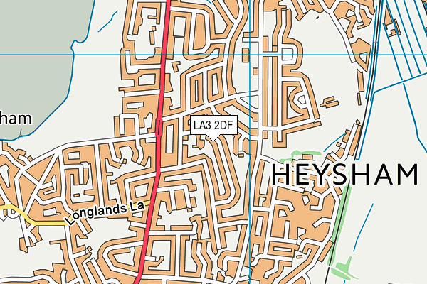 LA3 2DF map - OS VectorMap District (Ordnance Survey)