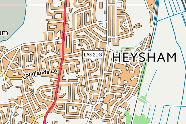 LA3 2DG map - OS VectorMap District (Ordnance Survey)