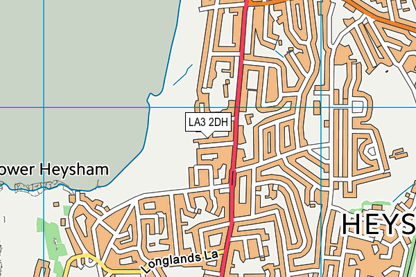 LA3 2DH map - OS VectorMap District (Ordnance Survey)