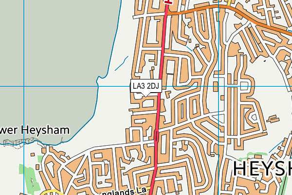 LA3 2DJ map - OS VectorMap District (Ordnance Survey)