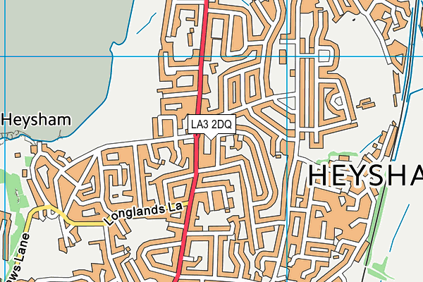 LA3 2DQ map - OS VectorMap District (Ordnance Survey)