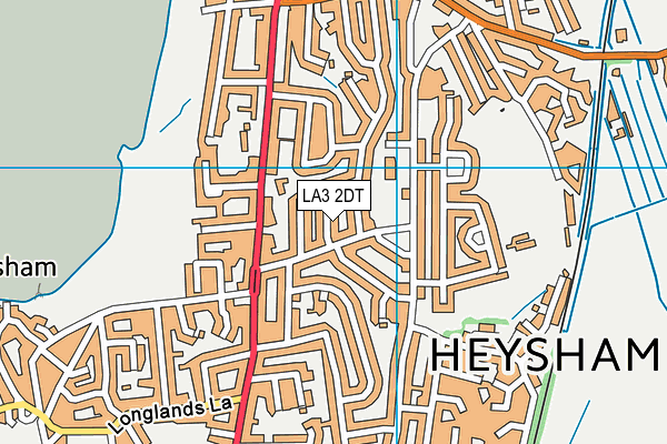 LA3 2DT map - OS VectorMap District (Ordnance Survey)