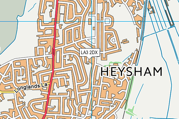 LA3 2DX map - OS VectorMap District (Ordnance Survey)