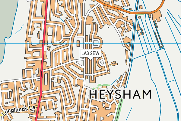 LA3 2EW map - OS VectorMap District (Ordnance Survey)