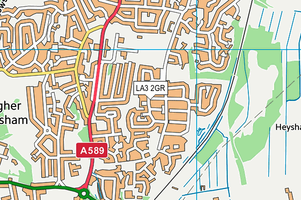 LA3 2GR map - OS VectorMap District (Ordnance Survey)