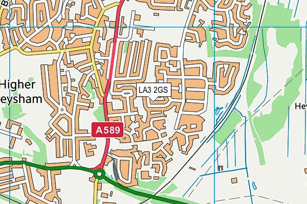 LA3 2GS map - OS VectorMap District (Ordnance Survey)