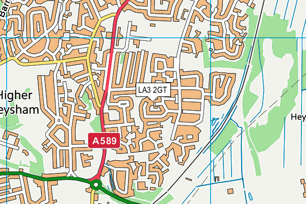 LA3 2GT map - OS VectorMap District (Ordnance Survey)
