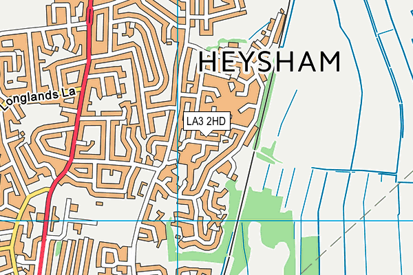 LA3 2HD map - OS VectorMap District (Ordnance Survey)