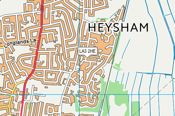 LA3 2HE map - OS VectorMap District (Ordnance Survey)