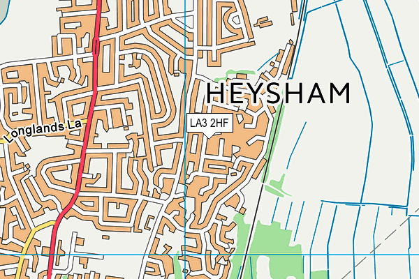 LA3 2HF map - OS VectorMap District (Ordnance Survey)