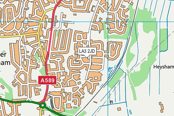 LA3 2JD map - OS VectorMap District (Ordnance Survey)
