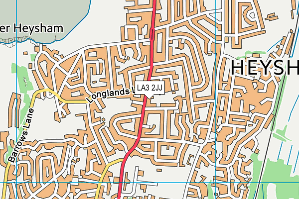 LA3 2JJ map - OS VectorMap District (Ordnance Survey)