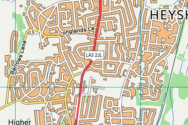 LA3 2JL map - OS VectorMap District (Ordnance Survey)