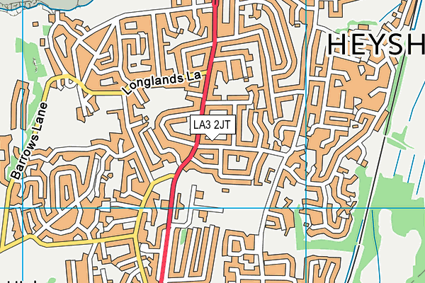 LA3 2JT map - OS VectorMap District (Ordnance Survey)