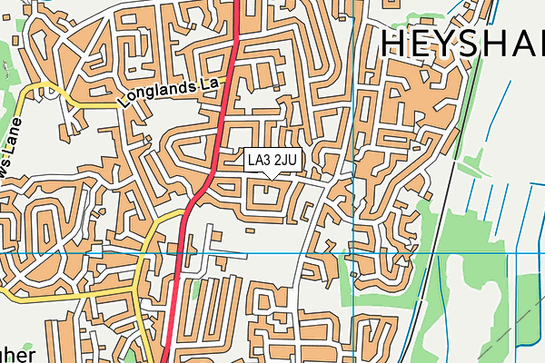 LA3 2JU map - OS VectorMap District (Ordnance Survey)