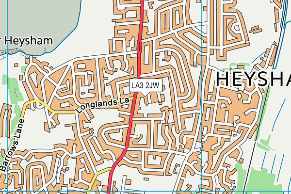 LA3 2JW map - OS VectorMap District (Ordnance Survey)