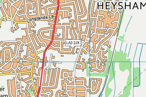 LA3 2JX map - OS VectorMap District (Ordnance Survey)