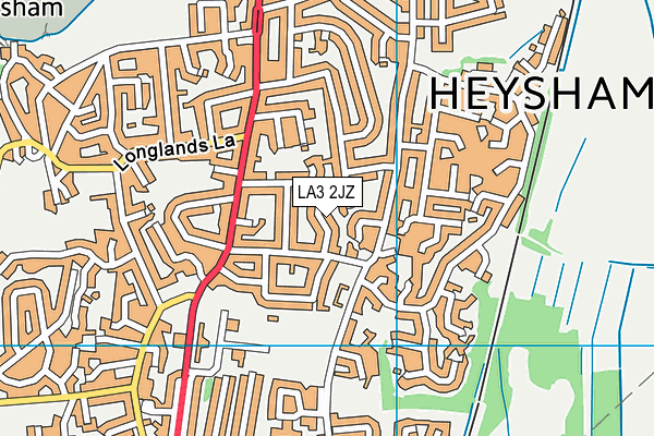 LA3 2JZ map - OS VectorMap District (Ordnance Survey)