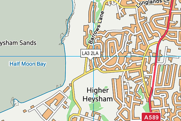 LA3 2LA map - OS VectorMap District (Ordnance Survey)