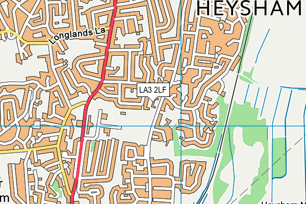 LA3 2LF map - OS VectorMap District (Ordnance Survey)
