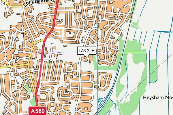 LA3 2LH map - OS VectorMap District (Ordnance Survey)