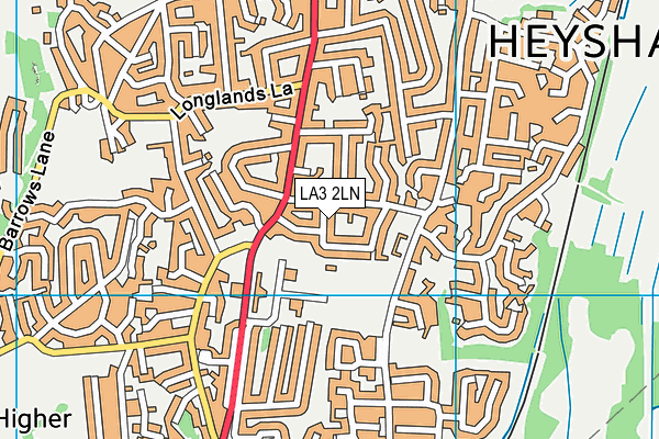 LA3 2LN map - OS VectorMap District (Ordnance Survey)